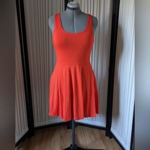 UK2LA, orange, sleeveless, size L, Skater dress